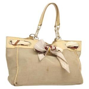 GUCCI GG Canvas Guccissima Bag Leather Canvas Outlet Beige Gold
